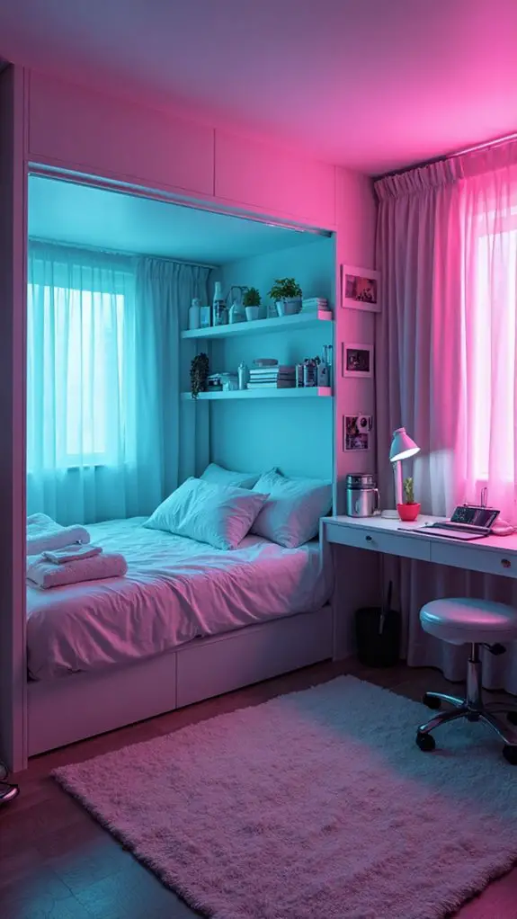 7 Neon-Soaked Bedroom Ideas for Cyberpunk Dreams 4 space saving futuristic furniture